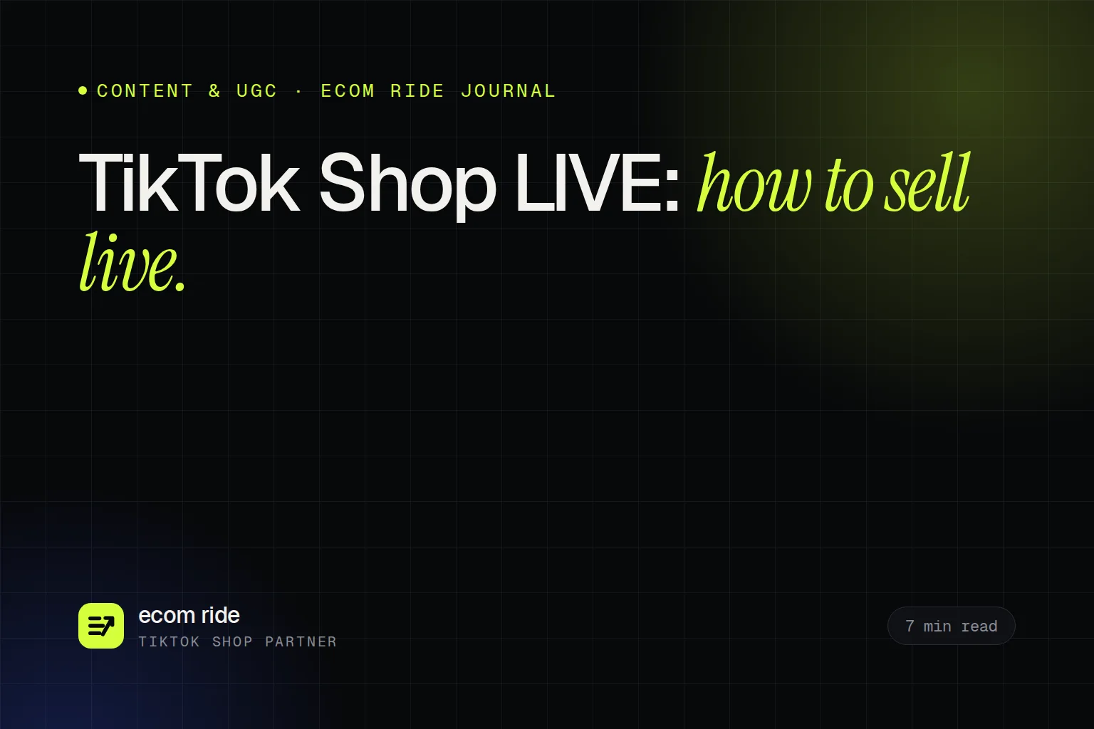 TikTok Shop LIVE: How to Sell With Live Shopping in 2026
