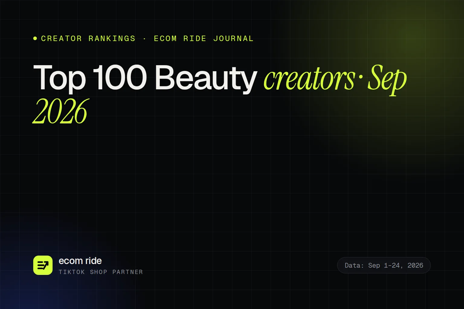 Top 100 TikTok Shop Beauty & Personal Care Creators (September 2026)