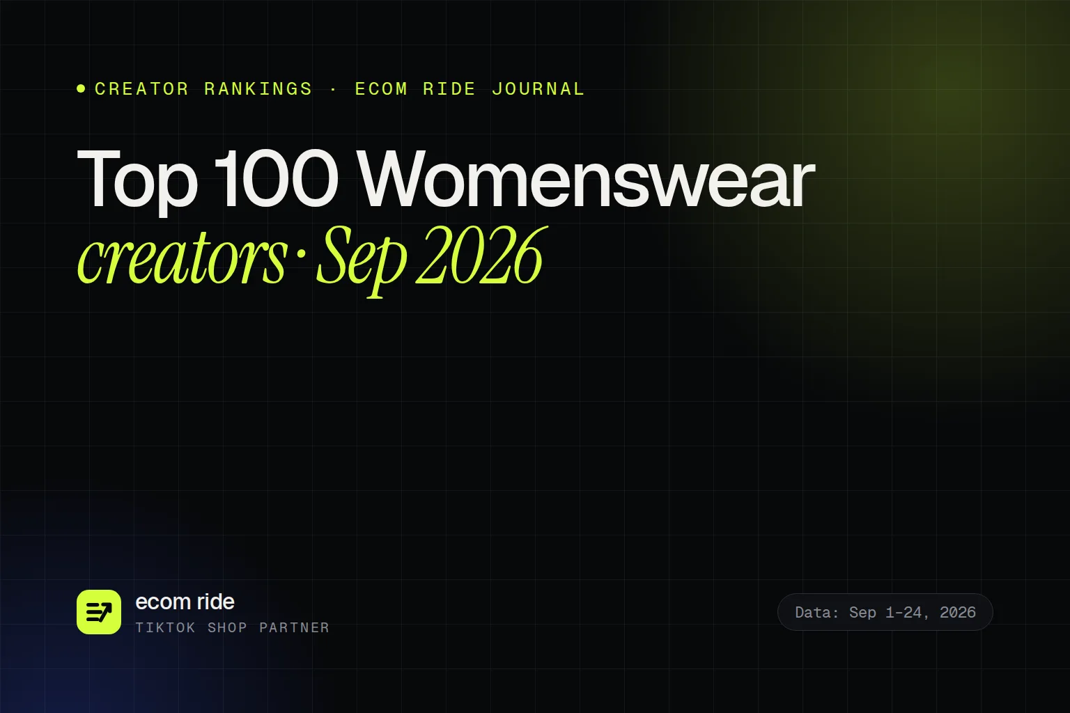 Top 100 TikTok Shop Womenswear & Underwear Creators (September 2026)